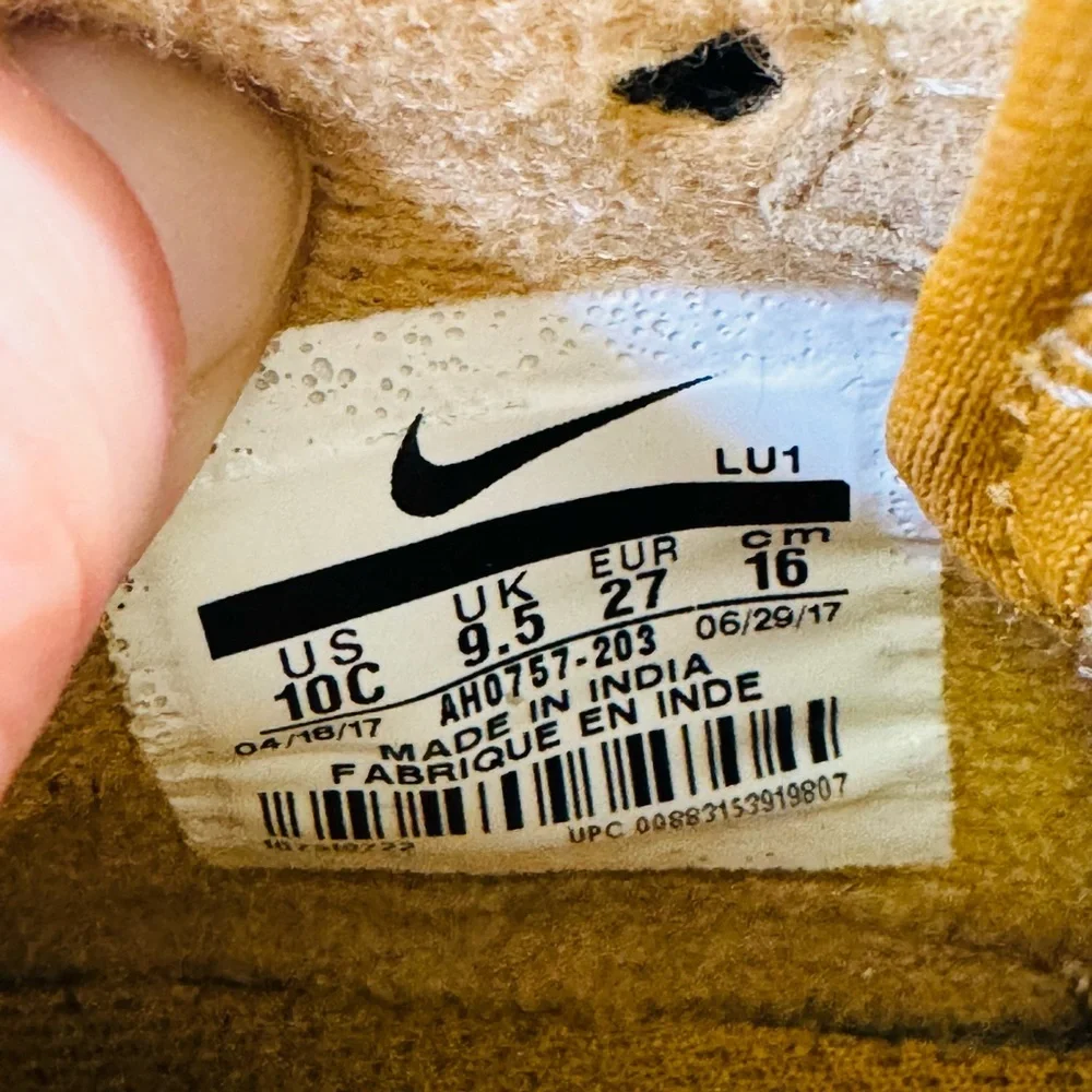 Nike Shoes Toddler 10C Air Force 1 High Tops Wheat Sneakers Kids AH0757-203